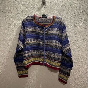 Oleana Norwegian Wool Cropped Sweater